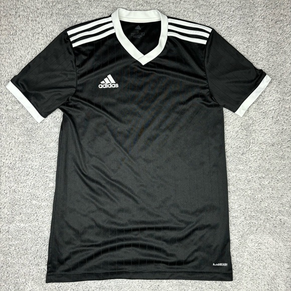 Adidas Jersey Mens Small Soccer Jersey Classic Black White Aeroready Performance - Picture 1 of 4